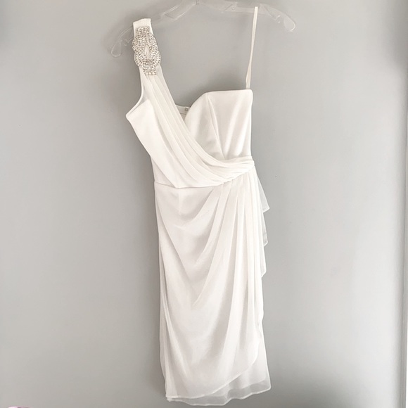 Cache White One Shoulder Cocktail Dress - Picture 1 of 17